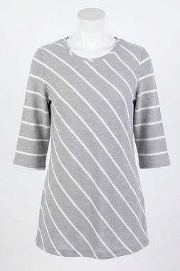 NEW HABITAT french terry stripe pullover in gull